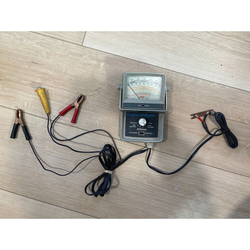 Vintage JCPenney Engine Analyzer Model 666 Tachometer Dwell Volts Amps Tester